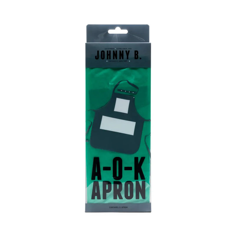 A-O-K Apron - Green with Brown Pockets