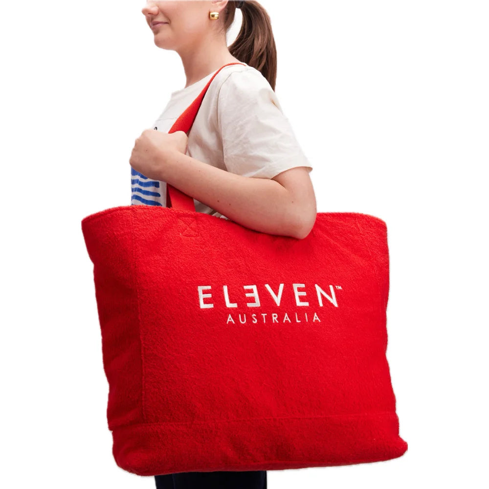 Towelling Tote Bag in Fiery Red main image 1