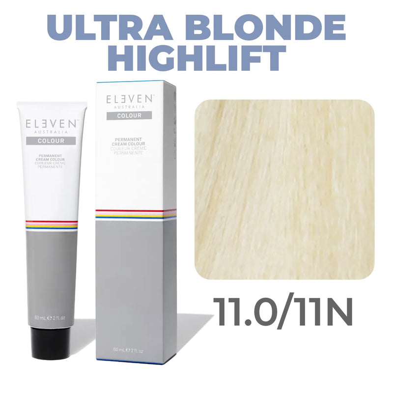 11.0/11N - Ultra Light Blonde Natural - Eleven Australia Permanent Cream Colour - 60ml