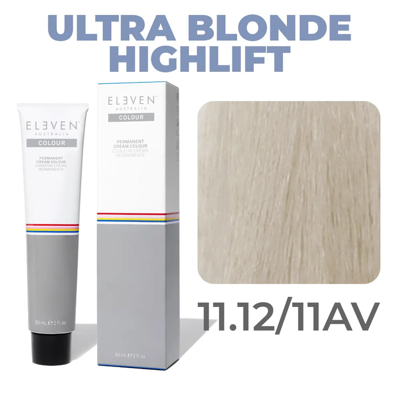 11.12/11AV - Ultra Light Blonde Ash Violet - Eleven Australia Permanent Cream Colour - 60ml