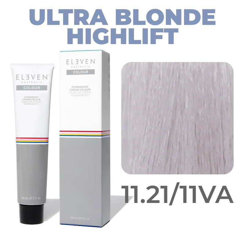 11.21/11VA - Ultra Light Blonde Violet Ash - Eleven Australia Permanent Cream Colour - 60ml