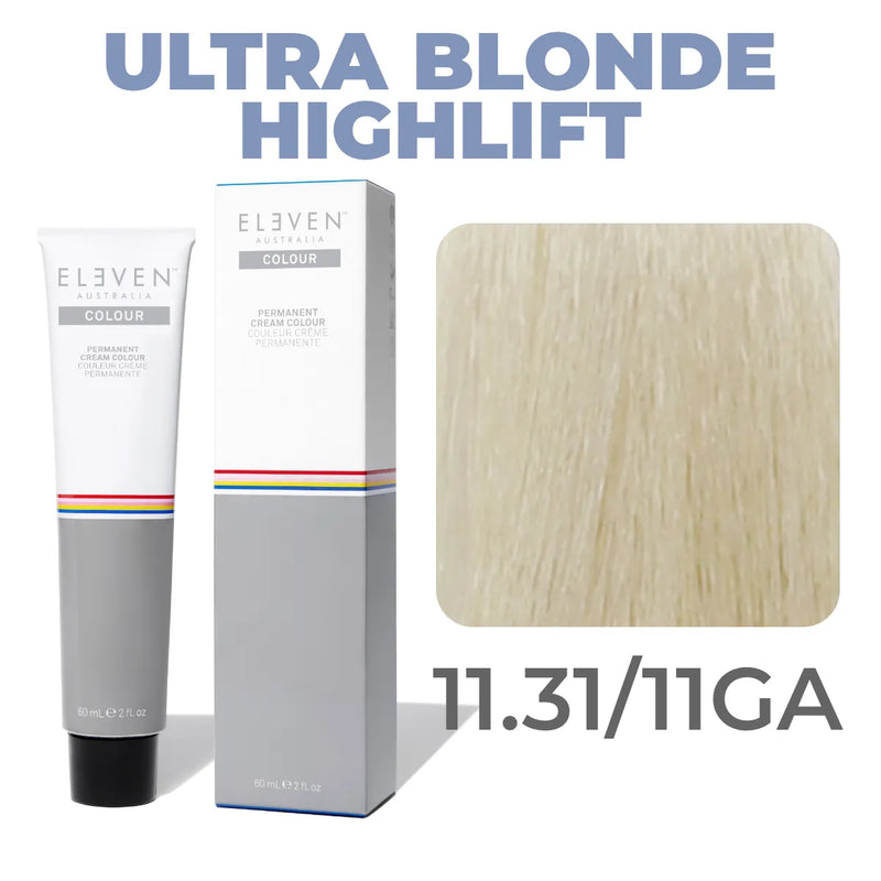 11.31/11GA - Ultra Light Blonde Gold Ash - Eleven Australia Permanent Cream Colour - 60ml