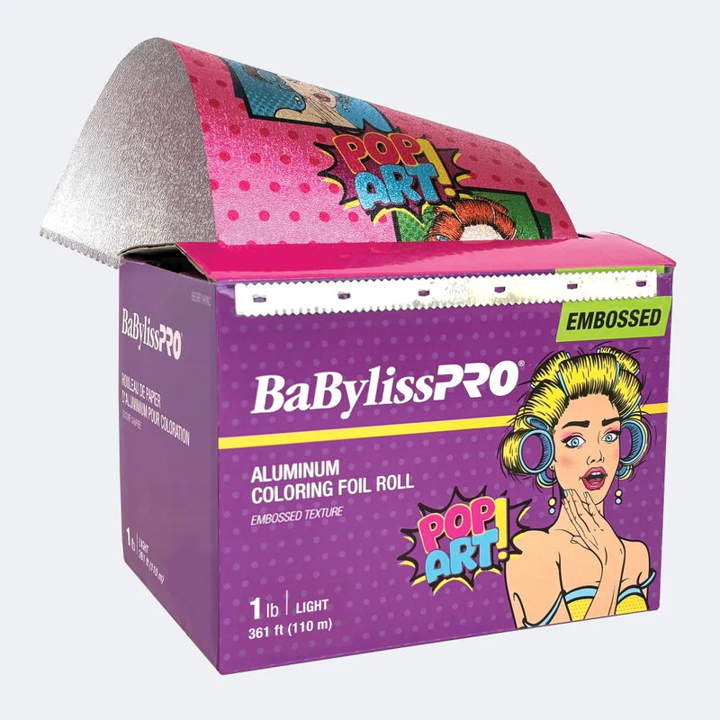 BaBylissPRO® POP ART! Aluminum Coloring Foil Roll (Embossed, 1 lb, Light, 361 ft)