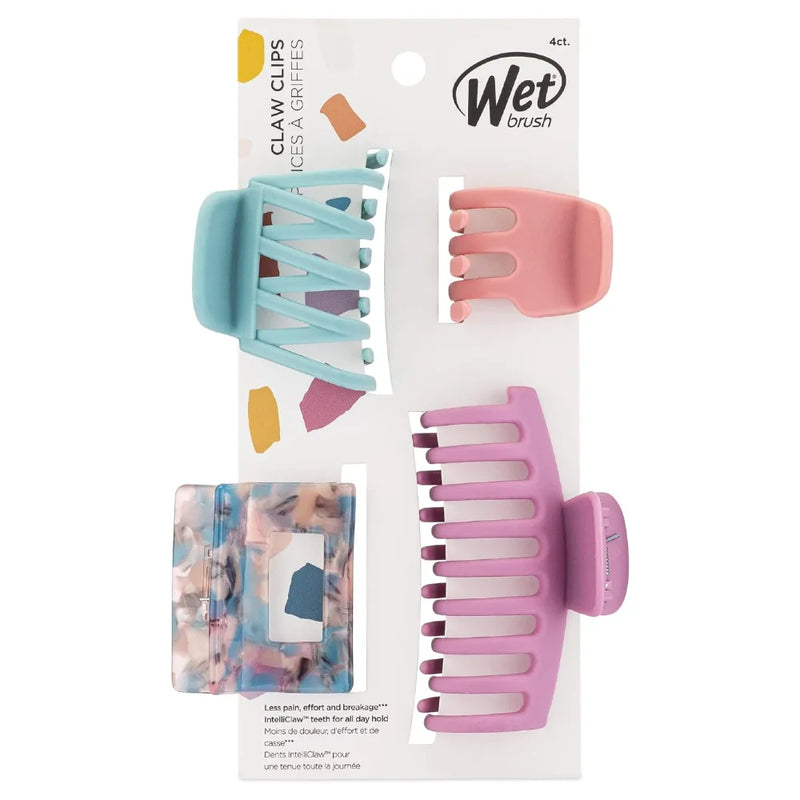 Wet Brush - Fashion Claw Clips, Assorted Sizes - 4-Pack, Sunset Pink