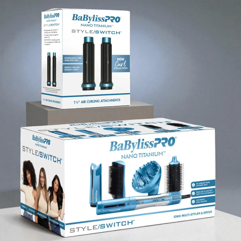 BaBylissPRO Nano Titanium - StyleSwitch - Ionic Multi-Styler & Dryer with Attachment