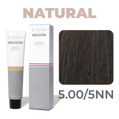 5.00/5NN - Natural Light Brown Intense - Eleven Australia Permanent Cream Colour - 60ml
