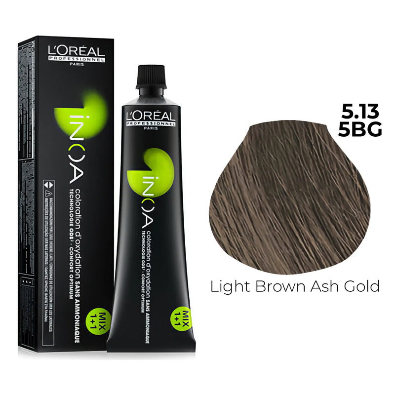 5.13/5BG - Light Brown Ash Gold - Inoa Cool Browns & Blondes
