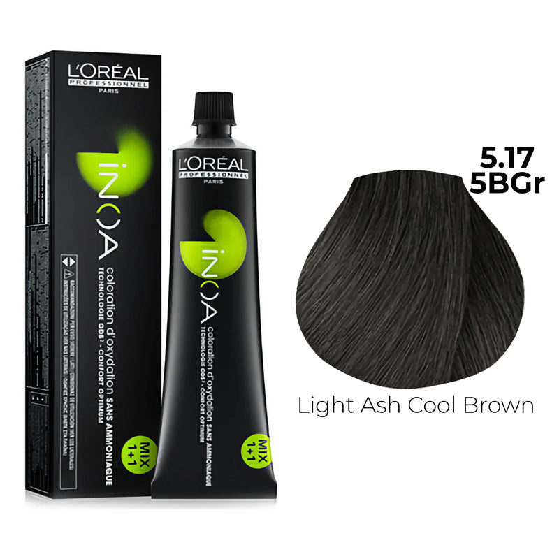 5.17/5BGr - Light Ash Cool Brown - Inoa Blues & Greens