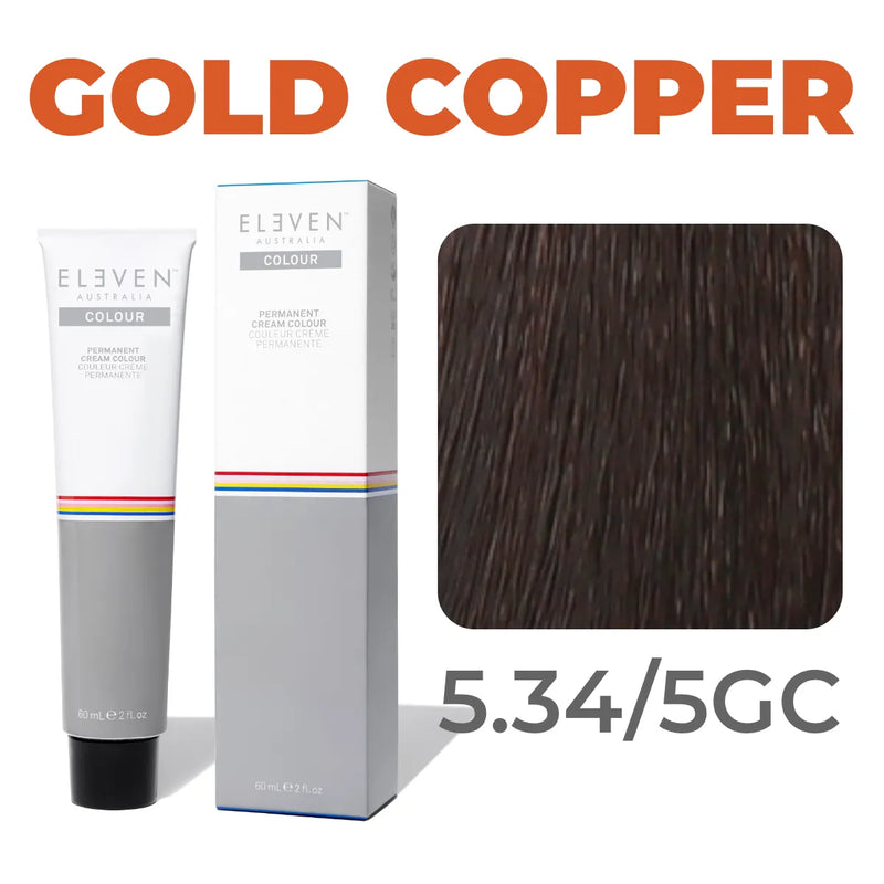 5.34/5GC - Light Brown Gold Copper - Eleven Australia Permanent Cream Colour - 60ml