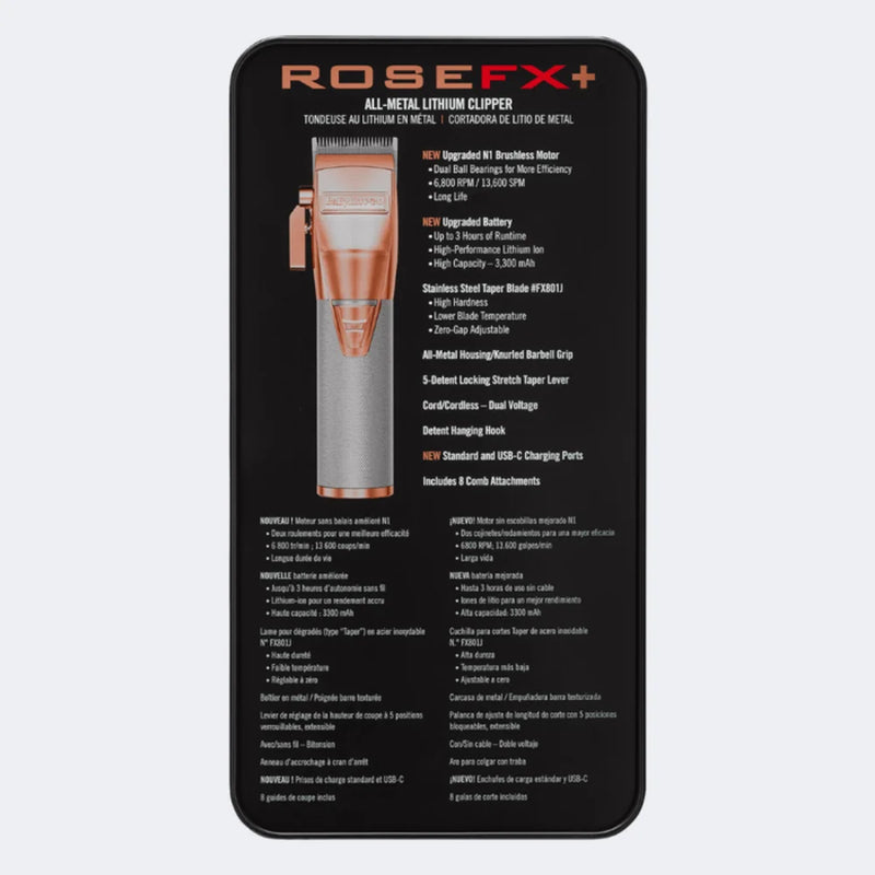 BABYLISS PRO - ROSEFX METAL LITHIUM CLIPPER