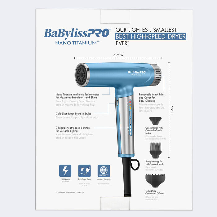 BP - NT - HIGH SPEED NANO LIGHT HAIRDRYER - BLUE