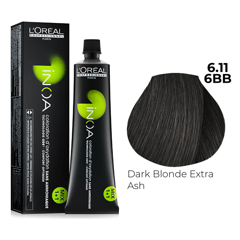 6.11/6BB - Dark Blonde Extra Ash - Inoa Blues & Greens