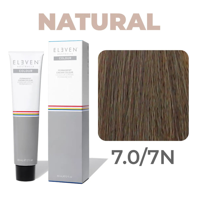 7.0/7N - Natural Medium Blonde - Eleven Australia Permanent Cream Colour - 60ml