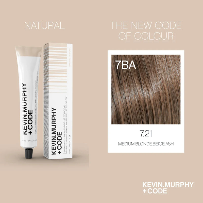 CODE+ - 7.21/7BA - MEDIUM BLONDE BEIGE ASH - 100ml