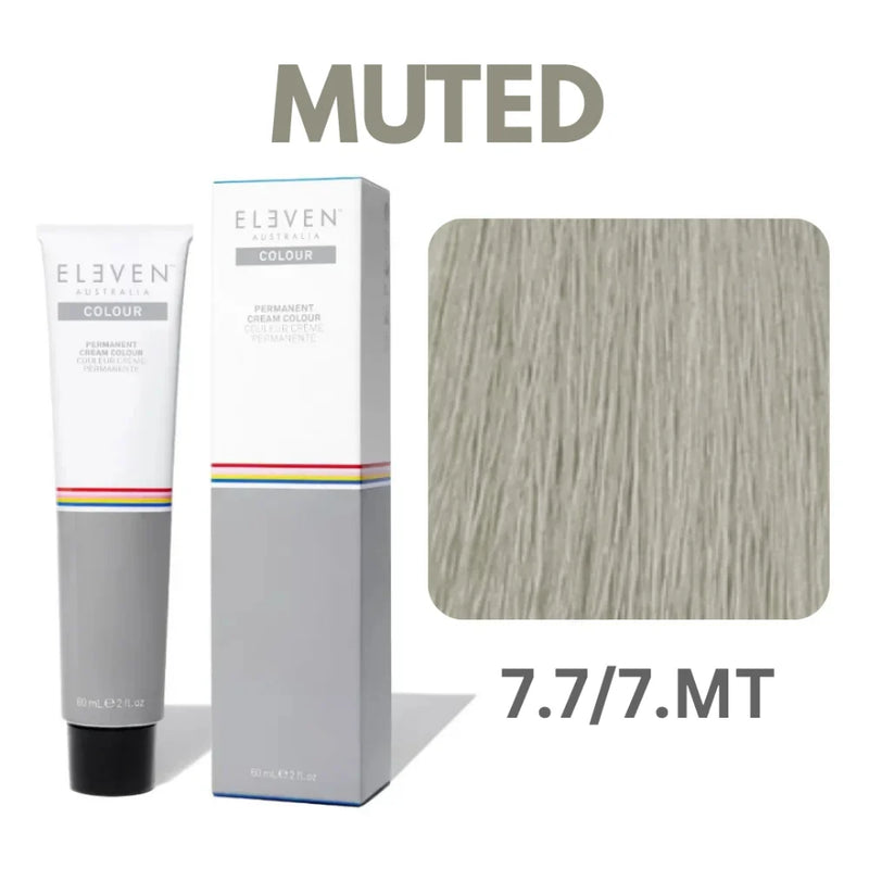 7.7 / 7.MT - Cool Medium Blonde Muted - Eleven Australia Permanent Cream Colour - 60ml