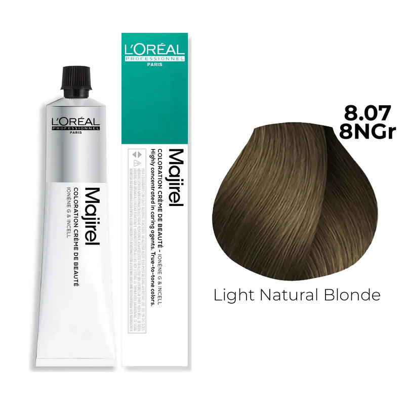 8.07/8NGr - Light Natural Blonde - Majirel Green