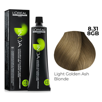 8.31/8GB - Light Golden Ash Blonde - Inoa Warm Browns & Blondes