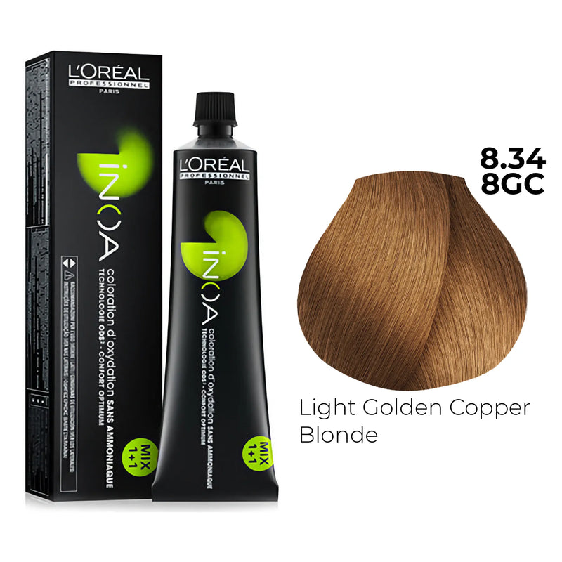 8.34/8GC - Light Golden Copper Blonde - Inoa Golds