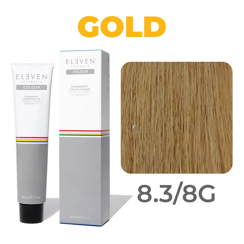 8.3/8G - Light Blonde Gold - Eleven Australia Permanent Cream Colour - 60ml