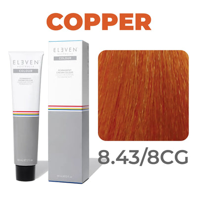 8.43/8CG - Light Blonde Copper Gold - Eleven Australia Permanent Cream Colour - 60ml