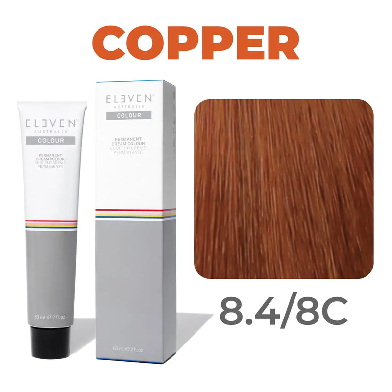 8.4/8C - Light Blonde Copper - Eleven Australia Permanent Cream Colour - 60ml