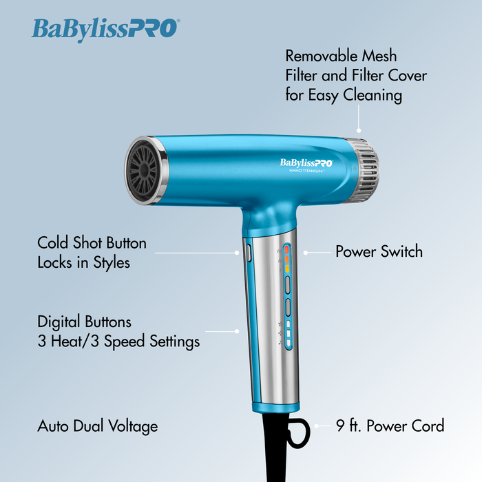 BP - NT - HIGH SPEED NANO LIGHT HAIRDRYER - BLUE