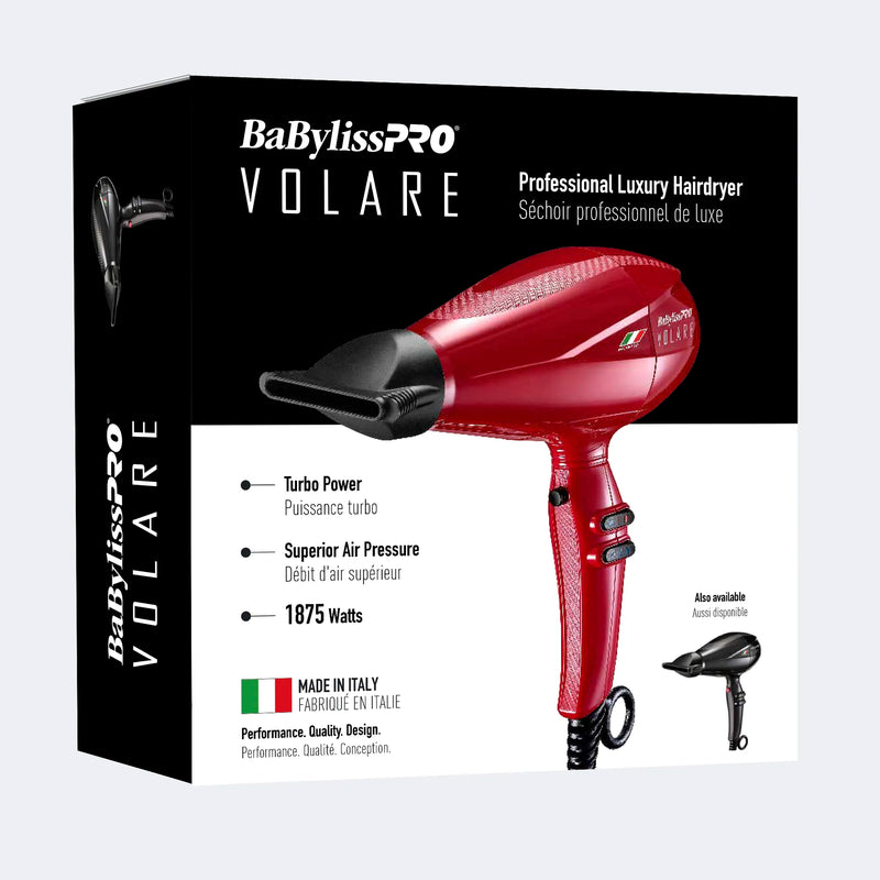 BaBylissPRO Volare Nano-Titanium Ionic Hairdryer (Red)