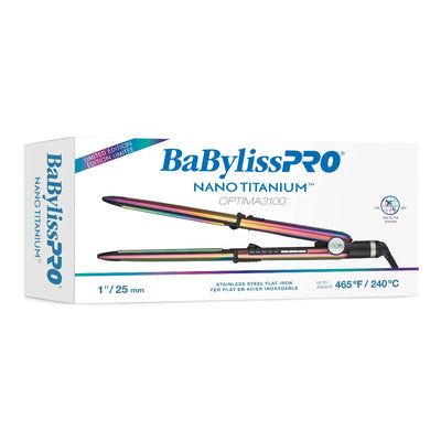 BabylissPRO - NANO TITANIUM™ OPTIMA3100" STAINLESS STEEL 1" FLAT IRON