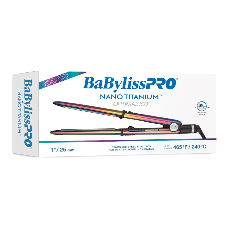 BabylissPRO - NANO TITANIUM™ OPTIMA3100" STAINLESS STEEL 1" FLAT IRON