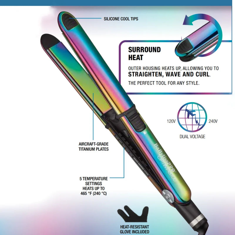 BabylissPRO - NANO TITANIUM™ OPTIMA3100" STAINLESS STEEL 1" FLAT IRON