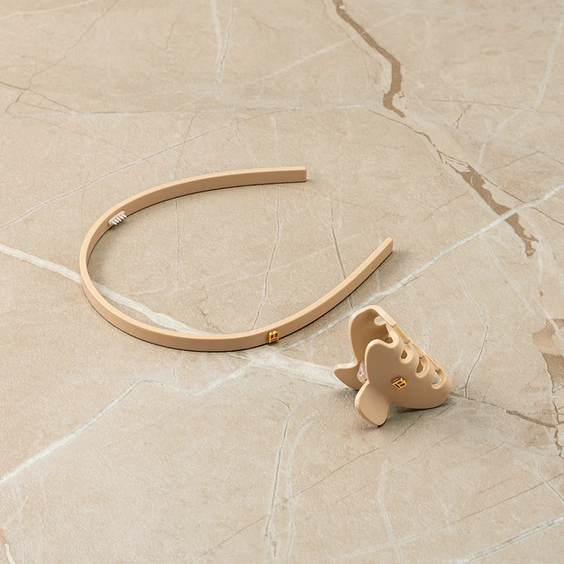 Limited Edition Acetate Headband Small Beige