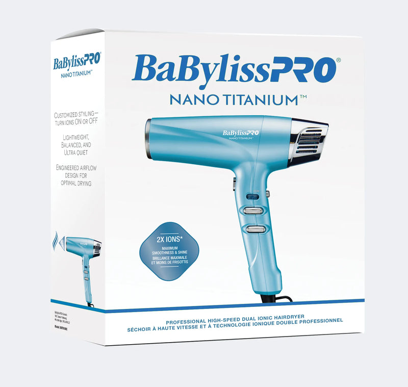 BaBylissPRO Nano-Titanium Dual Ionic High-Speed Hairdryer (Blue)