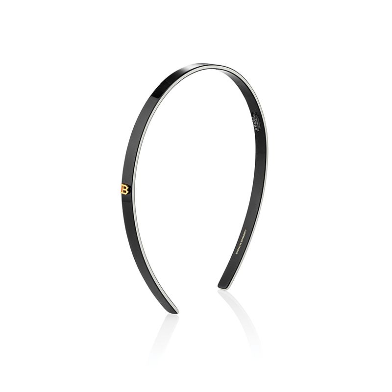 Acetate Headband Black/White Small