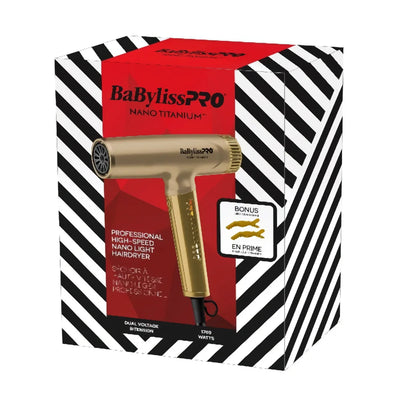 BaBylissPRO Nano Titanium - Limited Edition - High Speed Nano Light Hairdryer - Gold