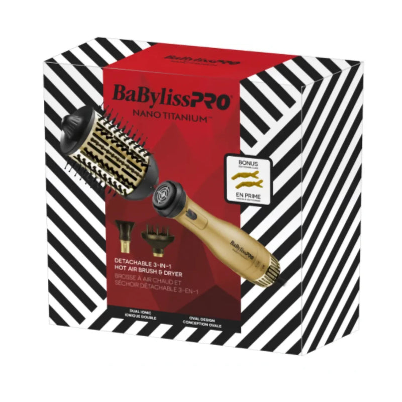 BaBylissPRO Nano Titanium - Limited Edition - DETACHABLE 3-IN-1 HOT AIR BRUSH & DRYER 2-1/2in