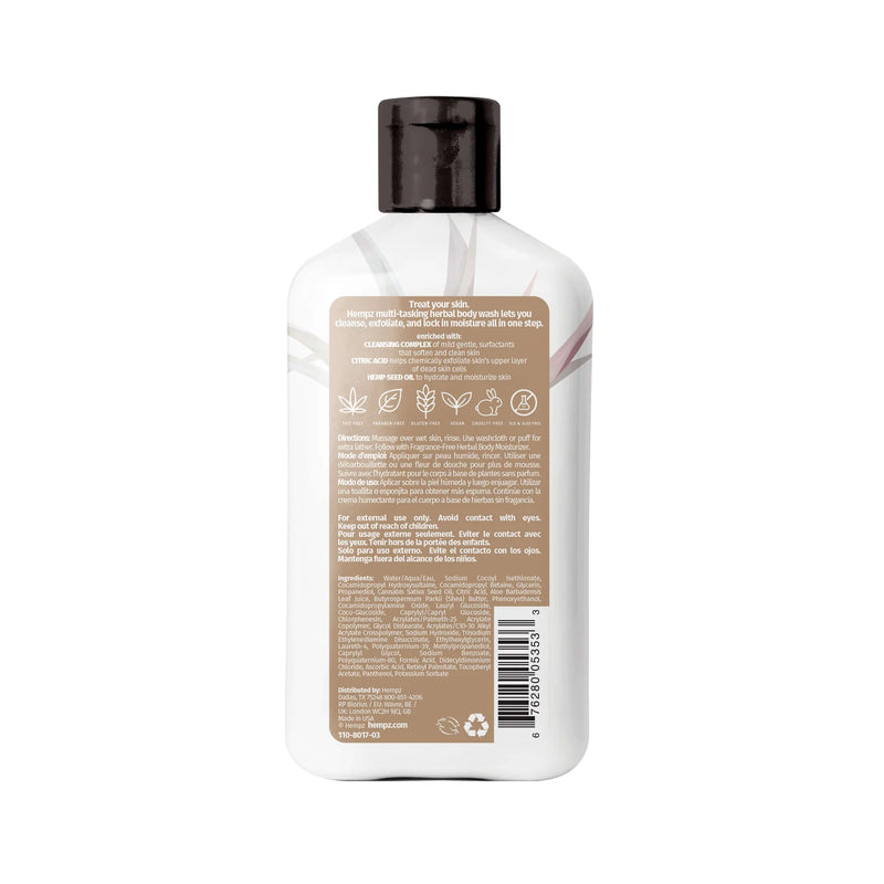 HEMPZ - Fragrance Free Herbal Body Wash - 500ml/17oz