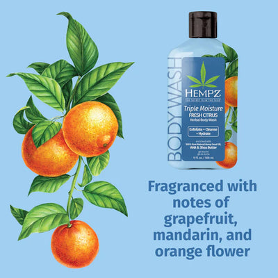 HEMPZ - Triple Moisture Fresh Citrus Herbal Body Wash - 500ml/17oz