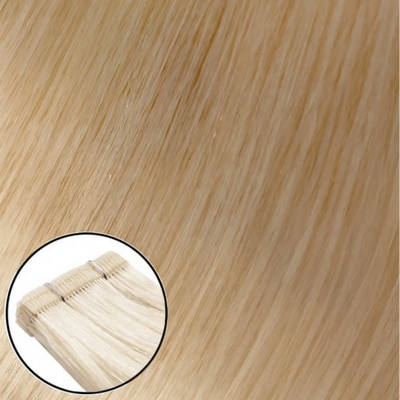 Ideal Hybrid Weft - Straight - (#1001)-Yvonne - Natural - Light Golden Blonde - 14"