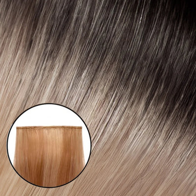 Ideal Hybrid Weft - Straight - (#1B/60)-Stevie - Ombre - Natural Black to Light Ash Blonde - 18.5"