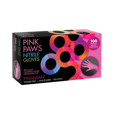 Pink Paws Nitrile Gloves - Powder Free - 100pcs