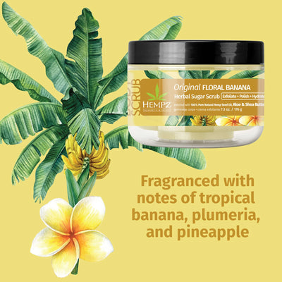 HEMPZ - Original Floral Banana Herbal Sugar Scrub - 176g/7.3oz