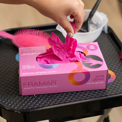 Pink Paws Nitrile Gloves - 100 Count