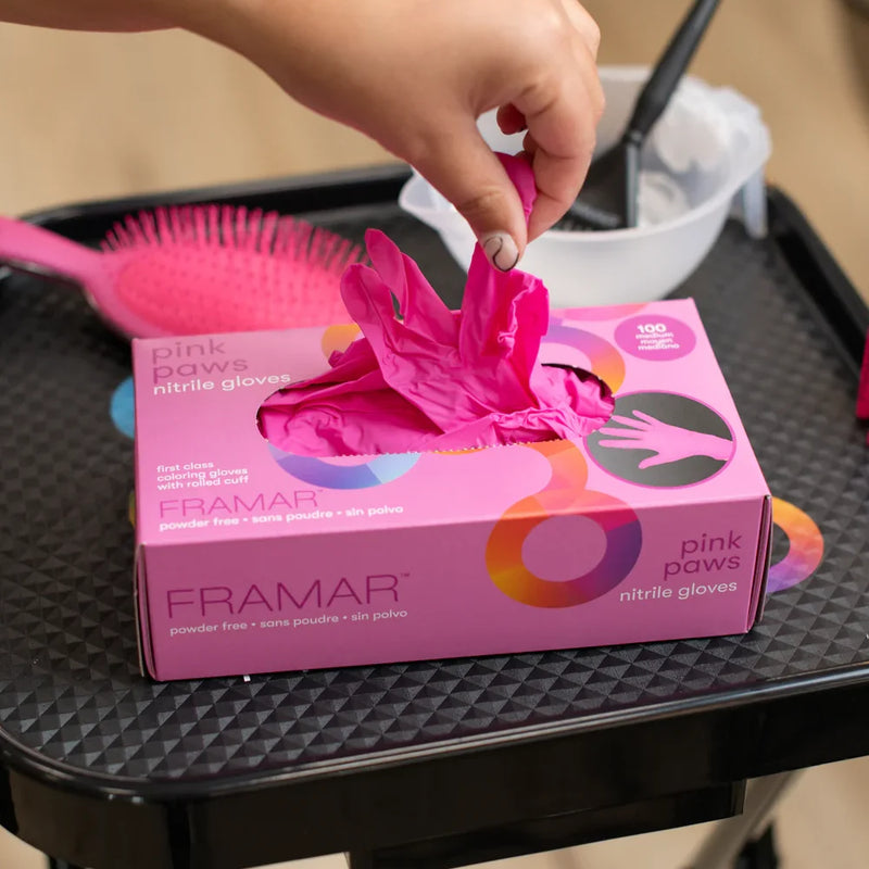 Pink Paws Nitrile Gloves - 100 Count