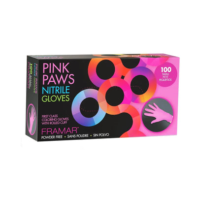 Pink Paws Nitrile Gloves - Powder Free - 100pcs