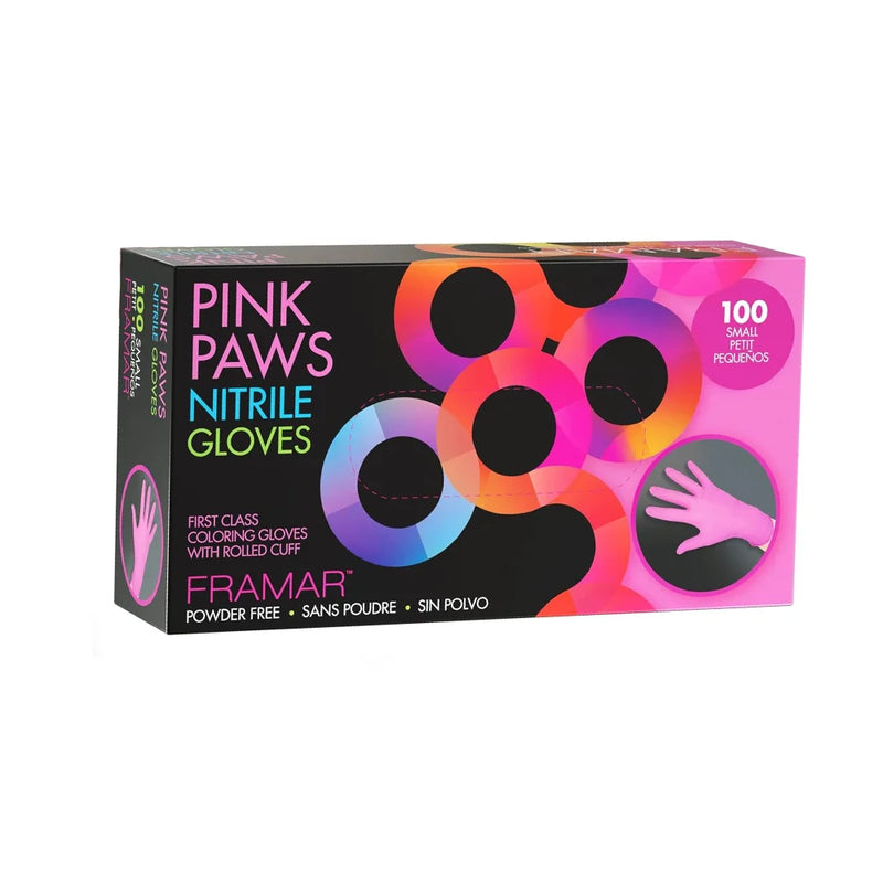 Pink Paws Nitrile Gloves - Powder Free - 100pcs