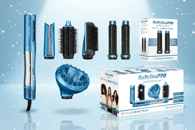 BaBylissPRO Nano Titanium - StyleSwitch - Ionic Multi-Styler & Dryer with Attachment