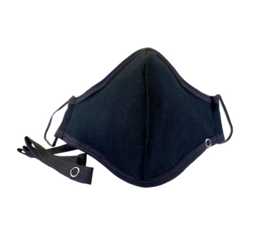 Cotton Face Mask Black With Strap