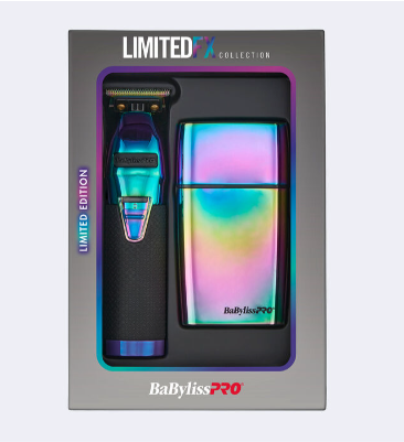 BABYLISS PRO TRIMMER & DOUBLE FOIL SHAVER PREPACKS - IRIDESCENT