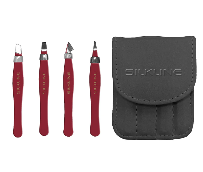 SILKLINE TWEEZERS SET IN POUCH (LE. INDIV.)