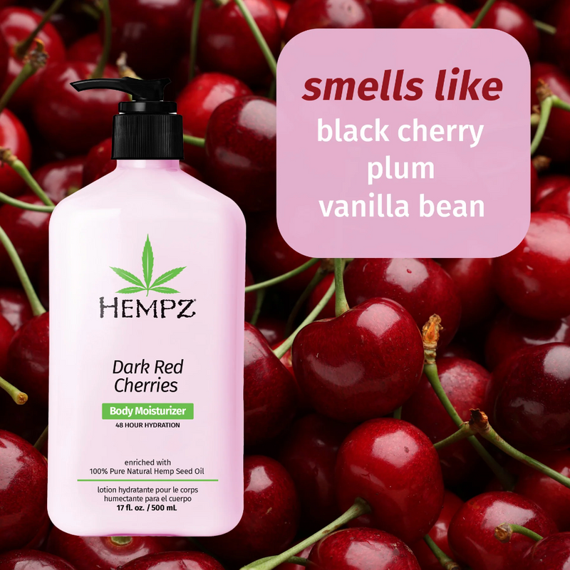 HEMPZ - DARK RED CHERRIES HERBAL BODY MOISTURIZER - 500ml/17oz